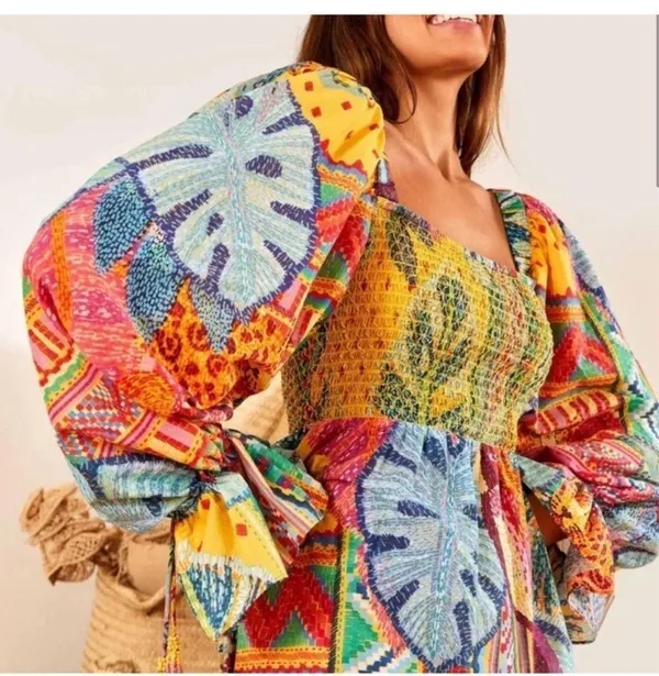 Farm Rio Summer Tapestry Mini Dress - Image 4
