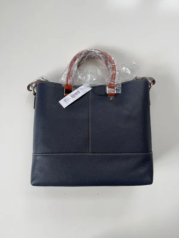 NWT Dooney & Bourke Pebble Grain Chelsea Shopper Tote Bag - Midnight Blue - Image 5