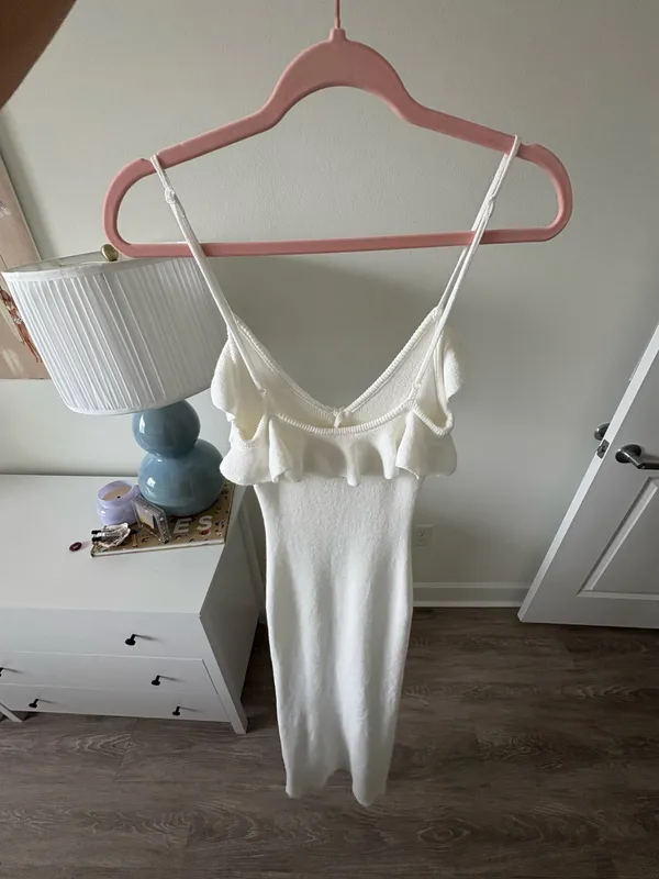 Ivory Sleeveless Knit Mermaid Maxi Dress - Image 3