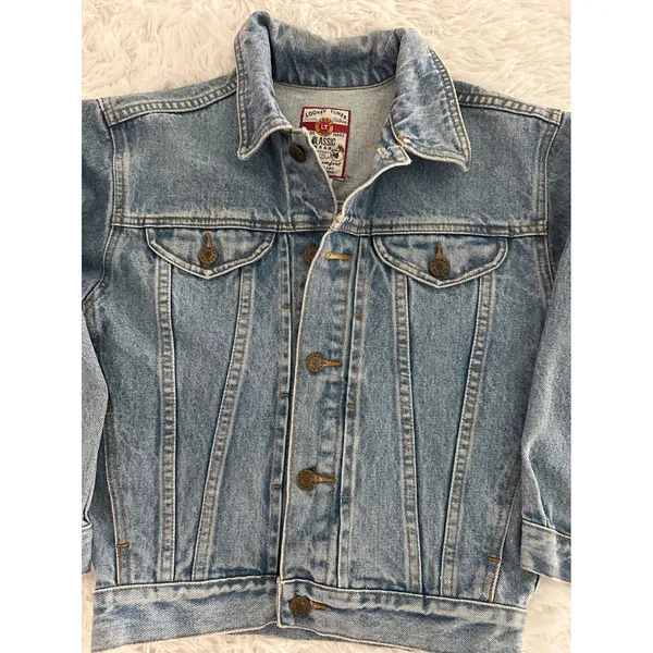 Vintage Warner Bros Looney‎ Tunes jean denim jacket M - Image 4