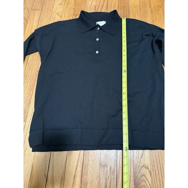 Tuckernuck Black Linen Blend Clayton Knit Polo‎ Top Size XS/S - Image 7