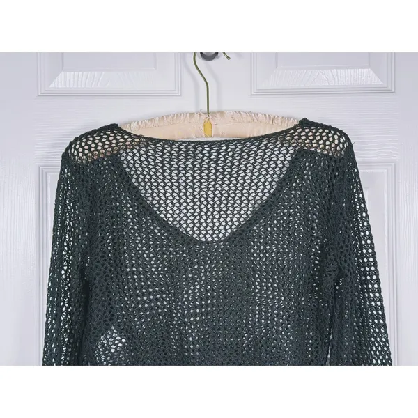 Superdown Whimsigoth Crochet Open Knit Crop Top XS Black Y2K Festival Rave Goth - Image 6