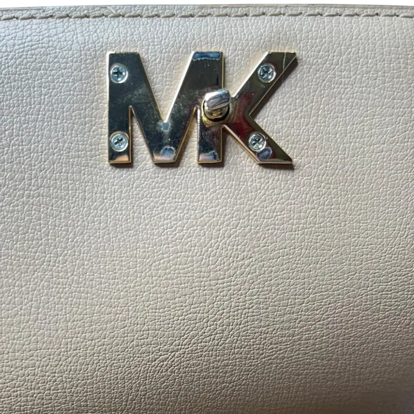 Michael Kors | Mott Beige Leather Top Handle Satchel Crossbody Gold Hardware - Image 18
