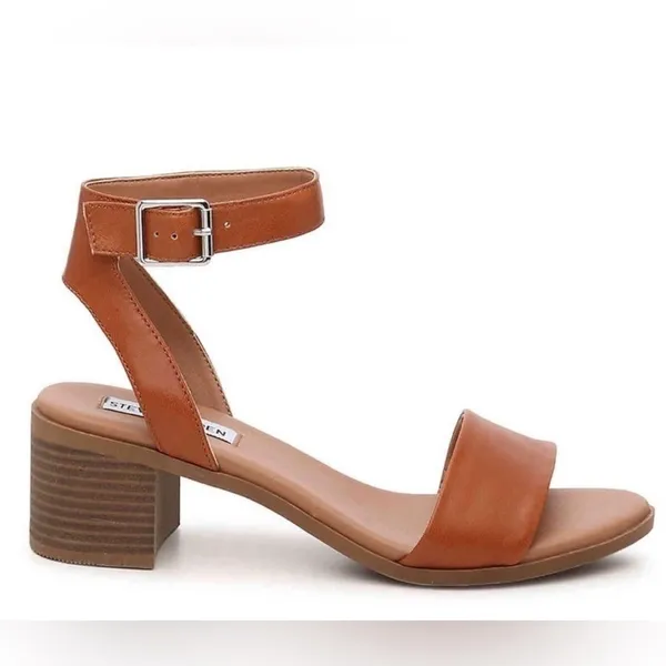 Steve Madden Tan Kemmy Leather Tan Sandals Heeled - Image 3