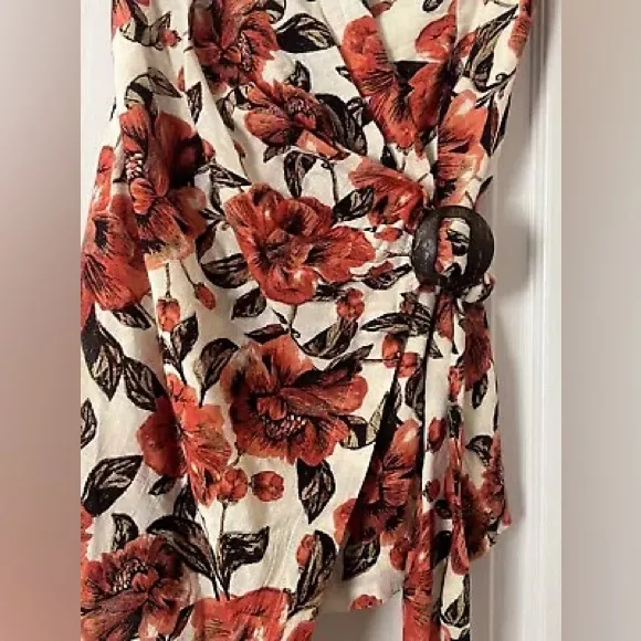 Free People Floral Wrap Mini Dress Size‎ Small - Image 3