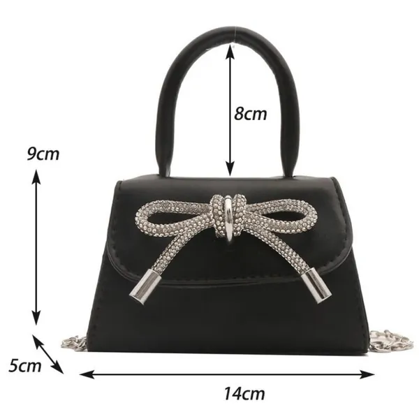 Elegant Black Handbag with Silver Accents - Image 3