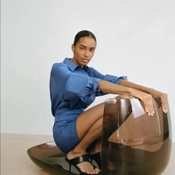 ✨Zara Blue Pleated Shirt Dress✨ - Image 5