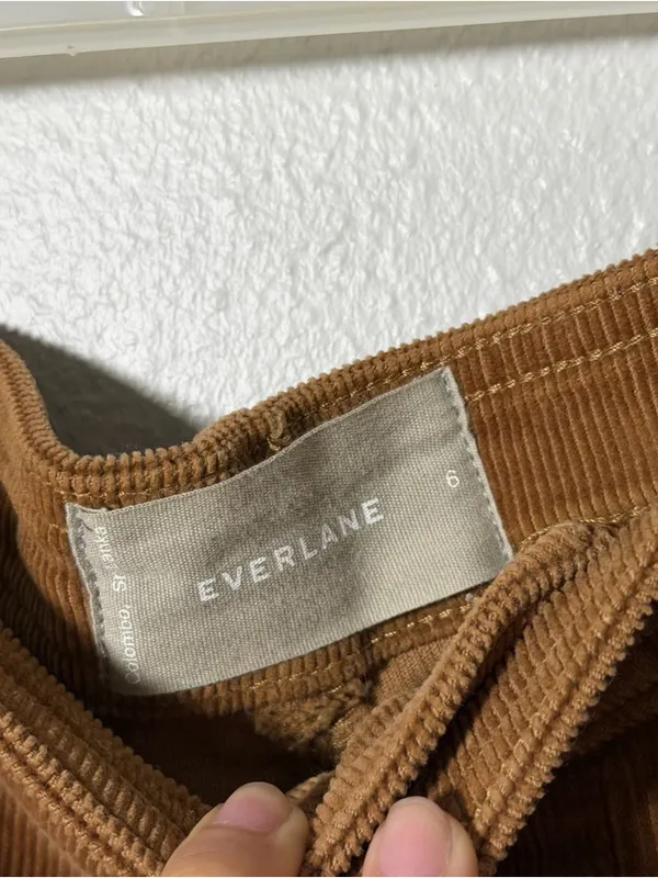 Everlane Women Brown Fall Corduroy Pants Classic Straight‎ Fit size 6 - Image 5