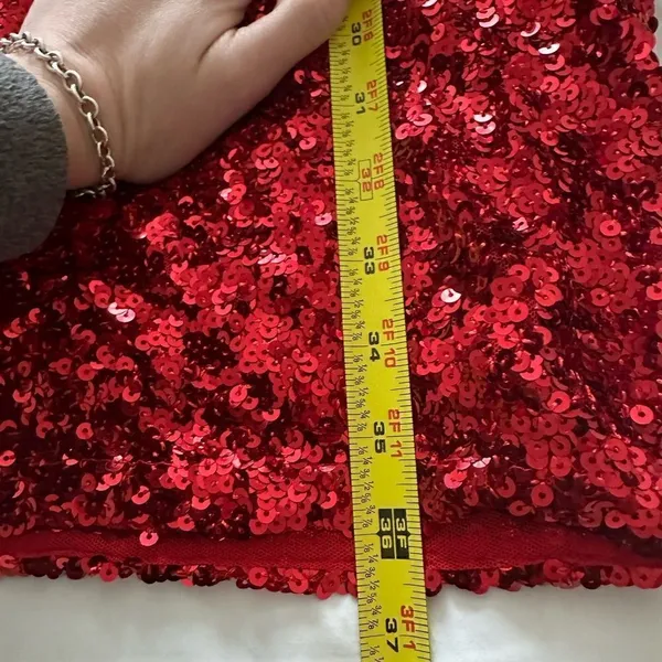 NTW Boston Proper Red Sequin Cold-Shoulder Party Dress size 6 - Image 9