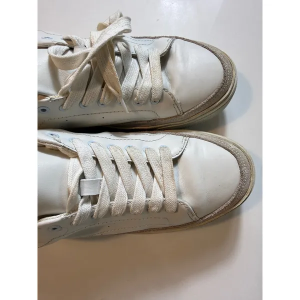 AllSaints Trish Leather Platform Sneakers Chalk White Women's Size 9 - Image 11