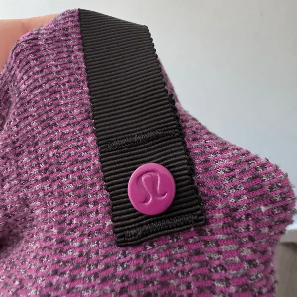 Lululemon Vinyasa Scarf Mini Check‎ Pique Ultra Violet Black Purple Rulu Wrap - Image 6