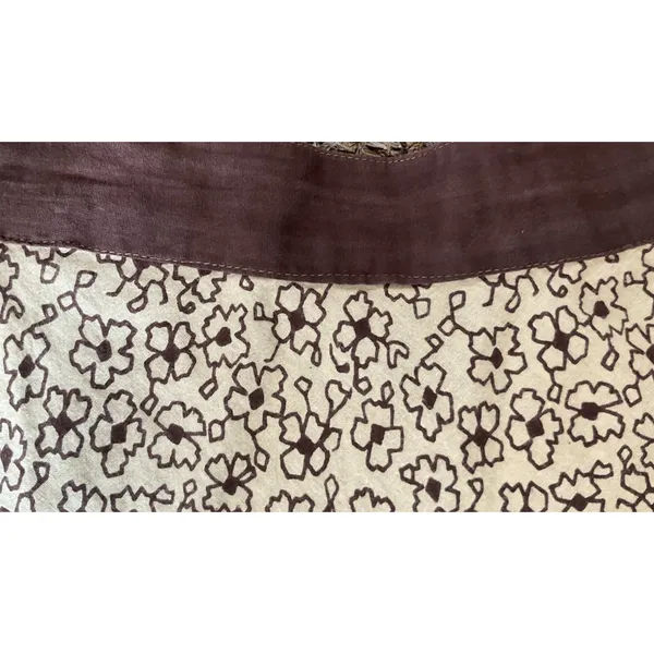 Vintage Bohemian Skirt West Midi Skirt Brown Paisley Floral Print Studio - Image 5