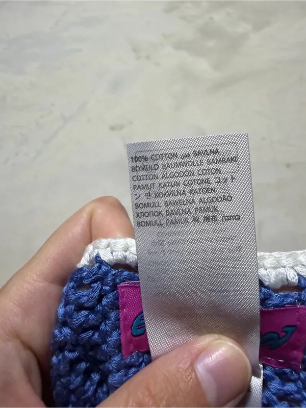 Edikted Blue and white Crochet top strapless XS/S - Image 7