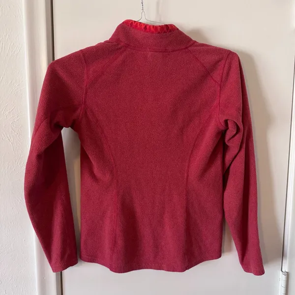 Womens XS The North Face Raspberry Pink Red 1/4 Zip Fleece Lightweight Pullover - Image 2