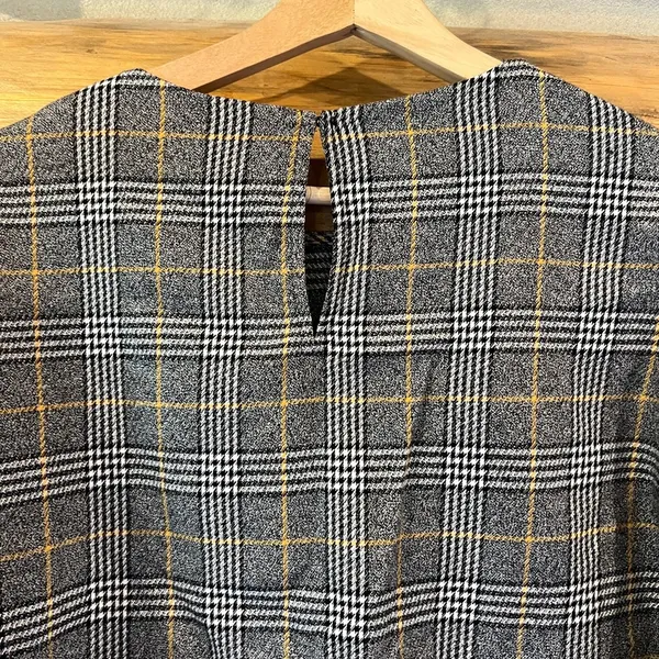 Express Plaid Long Sleeve Blouse - Image 3