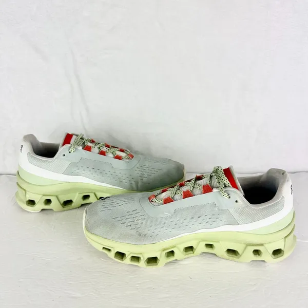 On Running Womens Cloudmonster Running Sneakers Size 8.5 Glacier Grey Meadow - Image 3