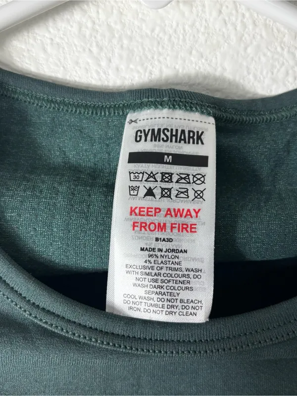 Gymshark Vital Seamless Crop Top Woodland Green Marl M - Image 5