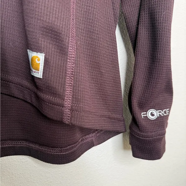 Carhartt Women's Base Force Midweight Tech Crew baselayer top color Deep Wine - Image 4