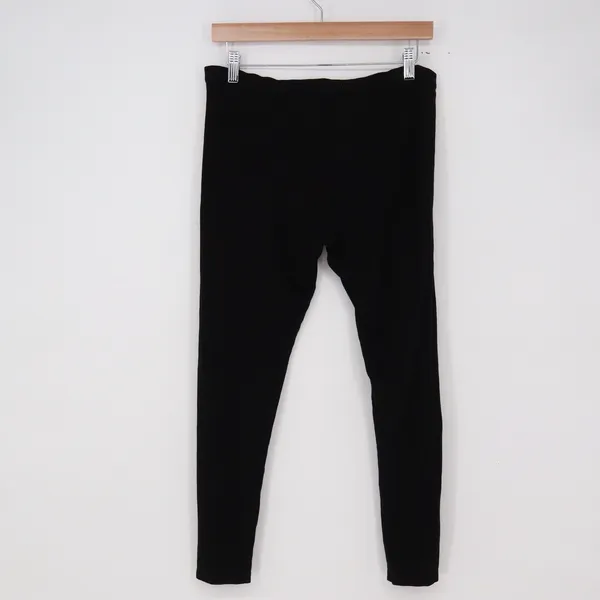 Unbranded Leggings Womens M Solid Black Stretch Knit Athletic Casual Excellent - Image 3