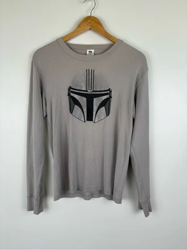 Hanna Andersson Star Wars The Mandalorian Adult Pajama Set Size Small Gray - Image 3
