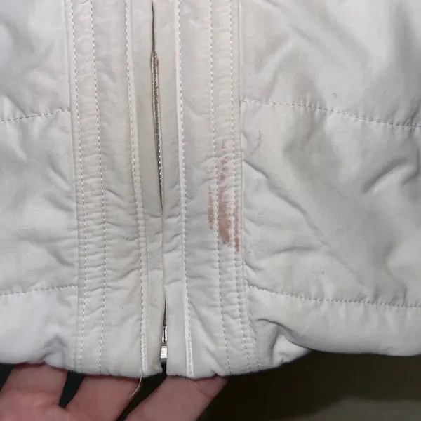 Lululemon Extra Mile Puffer Size 8 White Hooded Quilted Insulated Full Zip‎ - Image 7