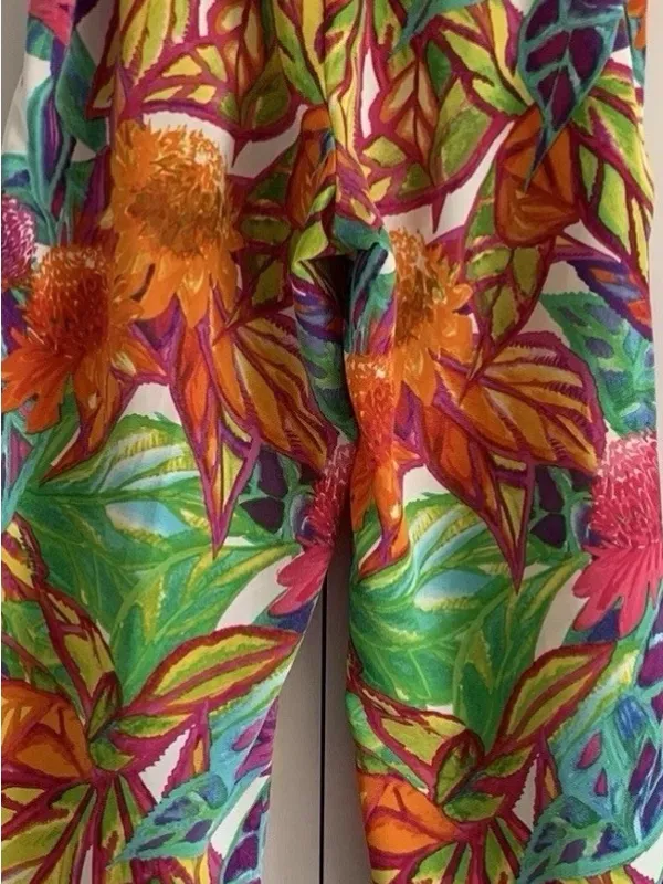 Lauren Ralph Lauren Womens Palazzo Pants 1X Tropical Floral Wide Leg Resort - Image 9