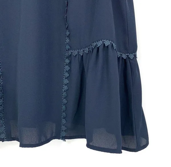 MODCLOTH Heart Tank Blouse Navy Blue L - Image 3