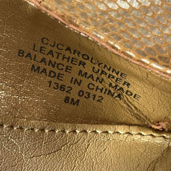 Circa Joan & David Luxe Carolynne Gold Snakeskin Leather Slingback Pumps 8M‎ - Image 13
