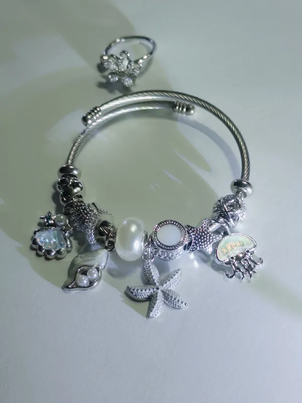 Silver Ocean Charm Bracelet - Image 3
