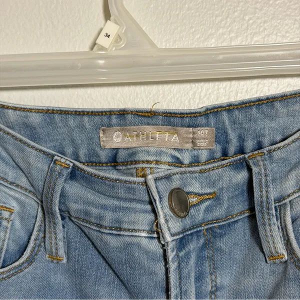 Athleta Women Sculptek Light Blue Denim‎ Straight Ankle Leg Jeans size 10T - Image 4