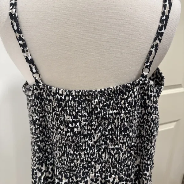 Old Navy Women's XL Cami Dress Tan Black Fit & Flare Linen Animal Print New - Image 6