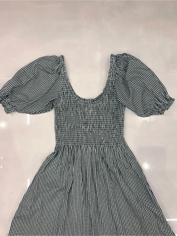 The Hill House Home Louisa Nap Midi Dress in Emerald Green Gingham (Size Small) - Image 8