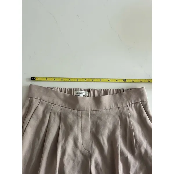 Aritzia Babaton Cohen Pants Pleated Cropped Trousers 6 Beige - Image 5