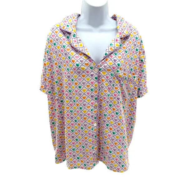 Roller Rabbit Target Geo Hearts Pajama Set Shorts Top Pastel Coquette Plus XXL - Image 5