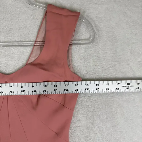 Reiss Womens USA‎ 0 Dusty Pink Pleated V-Neck Sleeveless Sheath Cocktail Dress - Image 3