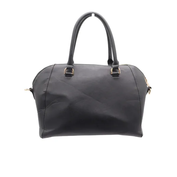 Target Black Faux Leather Satchel Crossbody Handbag Gold Hardware - Image 5