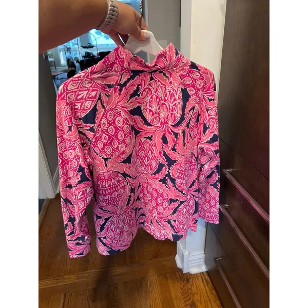 Lilly Pulitzer Skipper Popover in Coco Safari UPF 50+ Track Jacket XL - Image 4