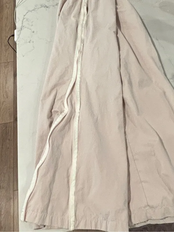 Forever 21 Wide Leg Track Pants in Soft Pink with Side Zipper size large - Image 5