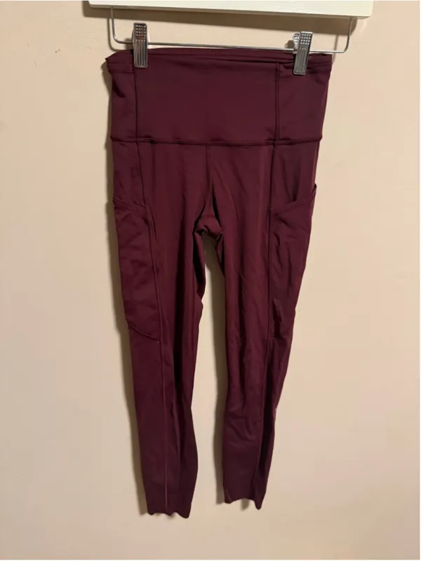 Lululemon Fast and Free Tight II 25" *Non-Reflective Nulux Garnet- Size 4 - Image 2