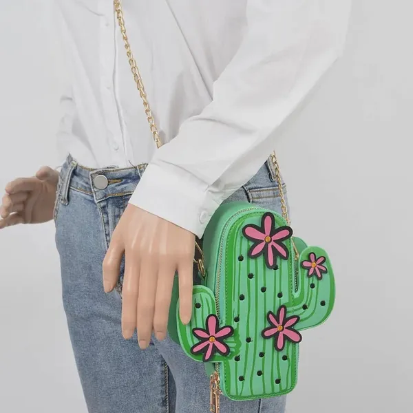 Vegan leather cactus crossbody bag - Image 3