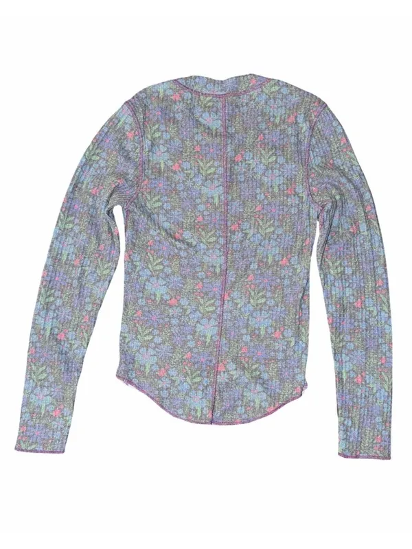 Natural Life Womens Floral Reagan Thermal Long Sleeve Henley Top Size S Layering - Image 3
