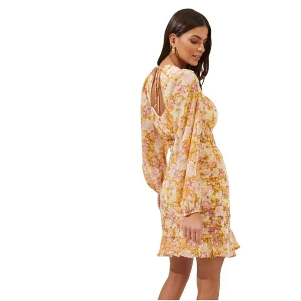 ASTR the label smocked ruched floral Small - Image 8