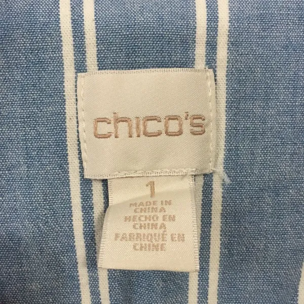 Chico’s • Women’s Blue Striped Blazer Size 1 - Image 5
