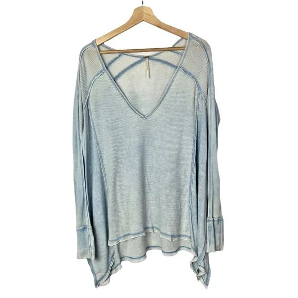 Free People Light Blue Pacific Thermal Long Sleeve S‎ - Image 2
