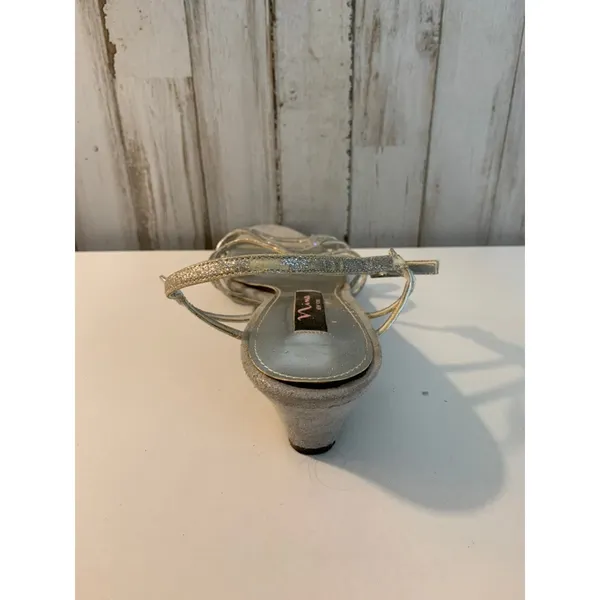 Nina Bibiana Wedge Sandals Womens 7.5 Silver Glitter - Image 4