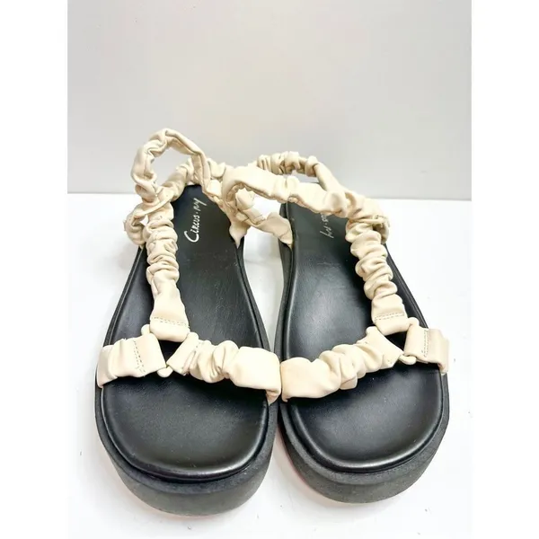 Circus by Sam Edelman Harlene Cream Ruched Scrunchie Platform Sandals 8 - Image 4
