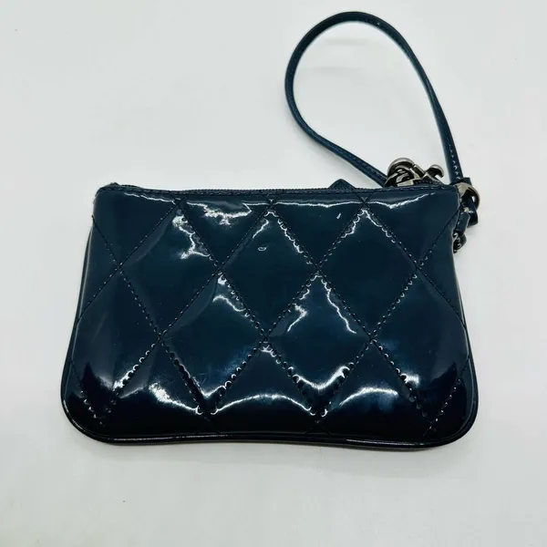 Coach Women's Dark Blue Poppy Patent Leather Coin Wristlet Purse - Image 4
