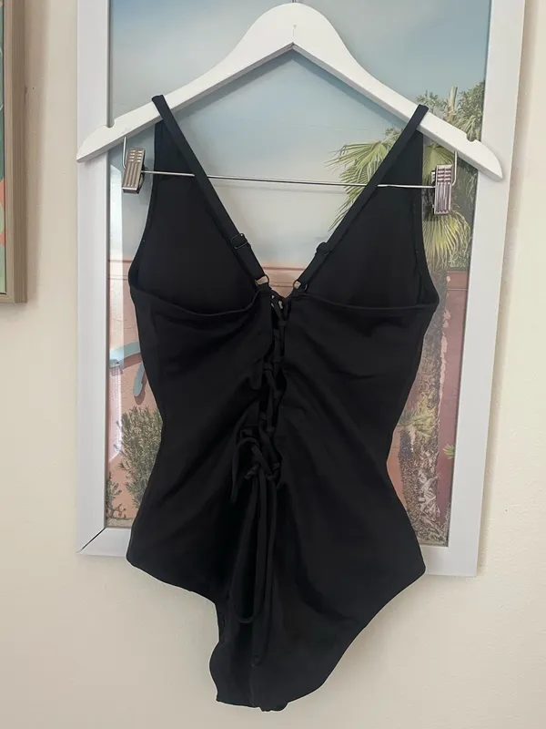 TA3 Plungey One Piece Swimsuit in Black Size Large Short - Image 3