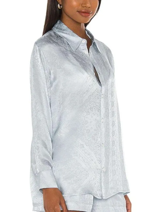 Revolve - Tell Your Friends Long Sleeve Shirt in Yvette Print 100% Silk Size M - Image 6