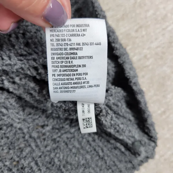 American Eagle Cable Knit Sweater Womens Small Gray Soft Cropped Crewneck Cozy - Image 10
